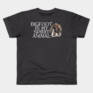 Bigfoot Is My Spirit Animal Sasquatch Lovers Kids T-Shirt